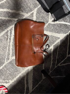 Classic Brown Leather Tote Bag